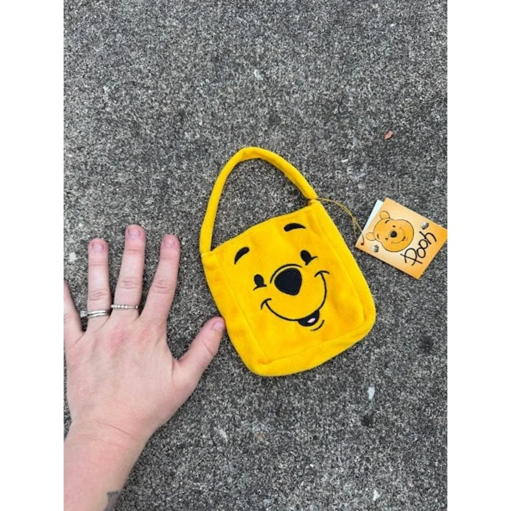 Disney‎ Winnie the Pooh Plush Mini Tote Bag Yellow Embroidered Kids Handbag NWT
